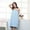 Blue, variant on [Clearance!]Bath Towel Shower Women Microfiber Bow SPA Body Wrap Sleepwear Robe Gown