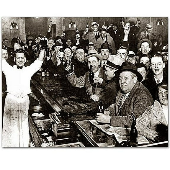 The Night Prohibition Ended - 11x14 Unframed Art Print - Great Man Cave and Bar Decor