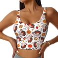 thumbnail image 1 of Fotbe Turkey And Thanksgiving2 Sujetador Deportivo Largo sin Aros para Mujer con Almohadillas y Soporte Medio, Transpirable y Absorbente, Camiseta Tipo Chaleco o Tank Top-XX-Large, 1 of 8