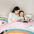 thumbnail image 5 of Homewish Cute Unicorn Panda Twin Bedding Sets 7-Piece, Cartoon Stars Rainbow Cloud Bedding Comforter Set, Kawaii Animal Lover Reversible Sheet Sets, Lightweight Room Decor, 5 of 8