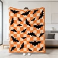 thumbnail image 5 of Aoznliie Halloween Blanket, Helloween Decor Plaid Throw Blanket with Ghost Bat Pumpkin Print, Soft Warm Fall Blanket for Couch Bed,40×28 in (S-3XL), 5 of 9