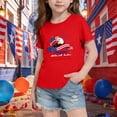thumbnail image 6 of Babcutegg Independence Day Patriotic Printed Casual Loose-Fit Tee With Round Neck And Short Sleeves For Kids Red Size 3, 6 of 6
