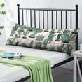 thumbnail image 2 of Minimalist Botanical Cactus Pillow Cover 20x54 - Long Body Pillow Case with Hidden Zipper, Aesthetic Succulent Print - Breathable & Skin-Friendly Fabric, 2 of 7