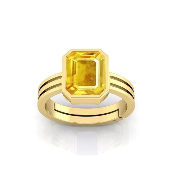 Emerld Shape Citine Gemstone Ring Men's & Women's