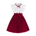 thumbnail image 2 of Placlothes Girls Dressy Two Piece Outfits Skirt Sets for Big Girls Size 11 T Red Cotton Summer Fall Birthday Kids Clothing, 2 of 3