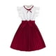 thumbnail image 1 of Odeerbi 8-12 Años Niñas Verano Algodón Tanque Vestido Ruffle Plisado Vestido Con Cinturón Dos Piezas Conjunto Vestido, 1 of 4
