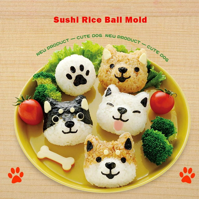Cute Dog Shaped Rice Ball Mold Sushi Making Kit For Kids, Innovative Sushi  Maker With Cartoon Design, Including Nori Press Flower Board And Sushi  Molds
