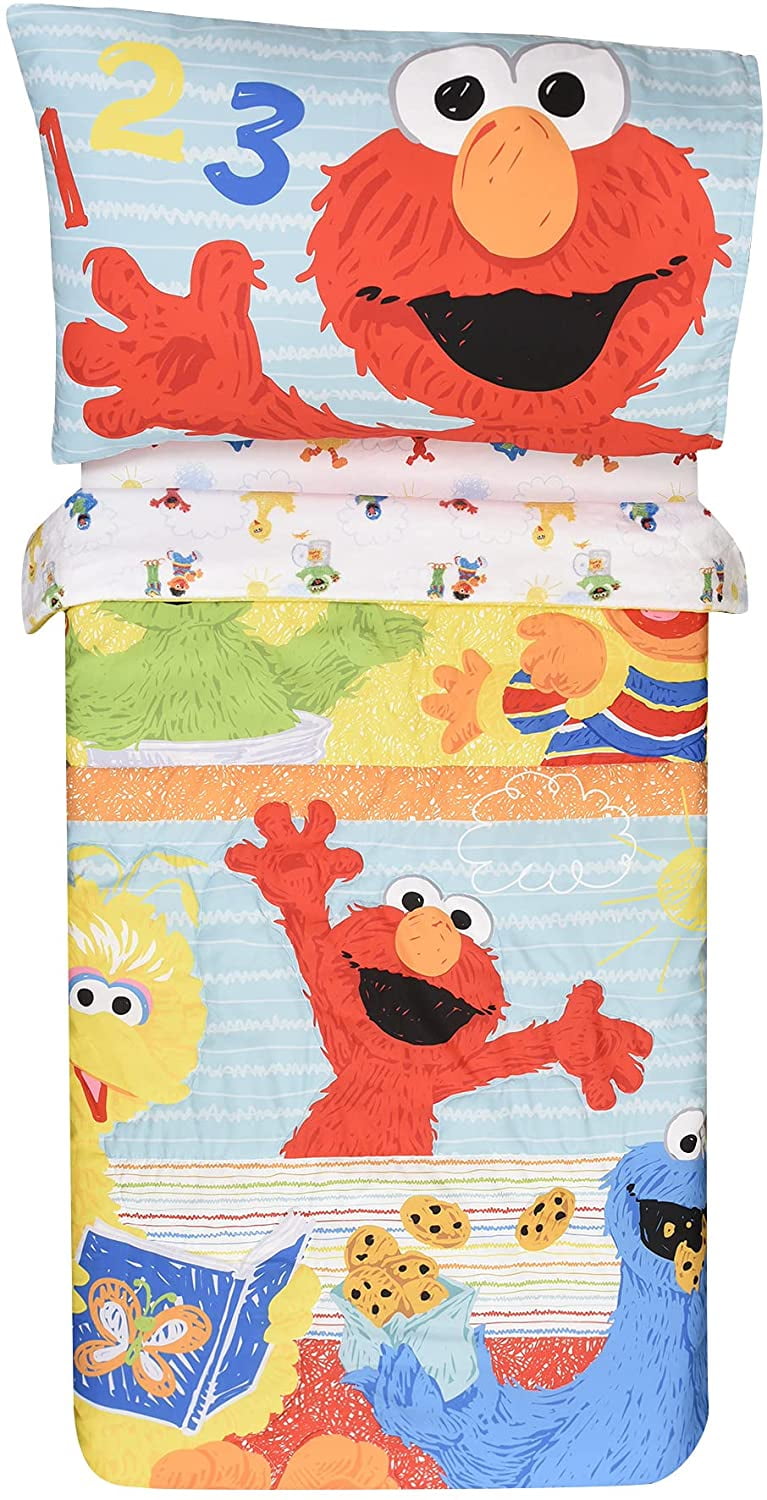 Details about   Sesame Street Elmo & Friends Toddler 2 Piece Sheet Set Big Bird Oscar Cookie 