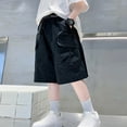 thumbnail image 5 of UACY Boys Cargo Shorts Baggy Casual Elastic Waist Knee Length Wide Leg Shorts Summer Trendy Outdoor Hiking Pants ﻿, 5 of 6