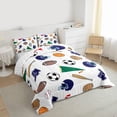 thumbnail image 3 of Homewish Rugby Helmet Queen Comforter Set,Ball Sport Game Bedding Sets,White Brown Blue Bedding Comforter Set For Boys Teens,Luxury Bedroom Decor Reversible,3 Pieces, 3 of 8
