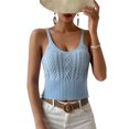 thumbnail image 1 of Camiseta sin mangas de punto con cuello redondo para mujer, camisola ajustada de Color puro elegante a la moda, camiseta sin mangas, 1 of 8