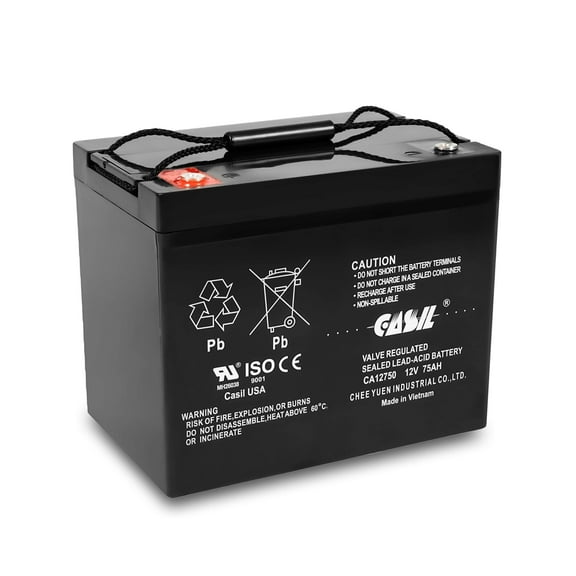 Casil 12v 75ah battery 75AH Deep Cycle Battery for Wayne ESP25 WSS30V Backup Sump Pump Trolling Motor Solar System Mobility Wheelchair General Use 75ah scooter battery.