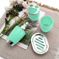 thumbnail image 6 of Unique Bargains 1 Set Elegant Soap Pump Dispenser Toothbrush Holder and Soap Dish Set for Bathroom for Laundry Rooms Green, 6 of 6