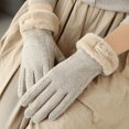 thumbnail image 2 of Guantes de lana de cachemira para mujer, bonitos guantes de invierno para montar, cálidos, acolchados, con pantalla táctil, resistentes al frío y para esquiar, 2 of 6