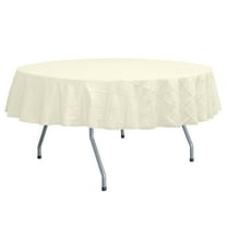 Ultimate Textile (5 Pack) Embroidered Pintuck Taffeta 60-Inch Round Tablecloth Ivory Cream