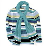 Women's Plus Striped Chenille Sweater & Scarf