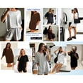 thumbnail image 3 of TEMOFON Lounge Sets for Women Summer Crew Neck Tshirts Drawstring Shorts with Pockets Oversized Comfy 2 Piece Outfits L, 3 of 7