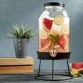 thumbnail image 6 of Mason Craft & More 3 Gallon (11 L) Glass Beverage Lemonade Drink Dispenser with Metal Stand Lid Top BPA Free Safe, 6 of 7