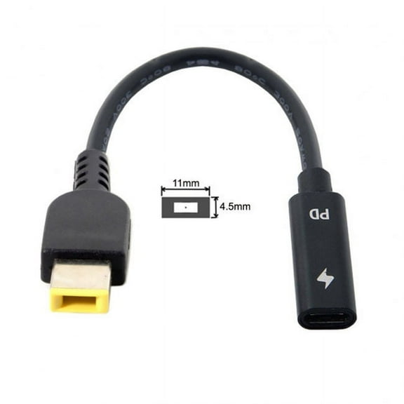 Chenyang CY Type C USB-C to Rectangle 11.0*4.5mm Power Plug PD Emulator Trigger Charge Cable for ThinkPad X1 Carbon Cable