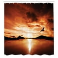 thumbnail image 3 of Ambesonne Bird Shower Curtain, Sunset SeMountain Wings, 69"Wx84"L, Brown Yellow, 3 of 5