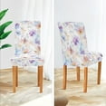 thumbnail image 3 of Yayeee 2 Pack Dining Chair Covers Stretch Parson Chairs Slipcovers Seat Protector, Purple Flower Pattern, 3 of 6