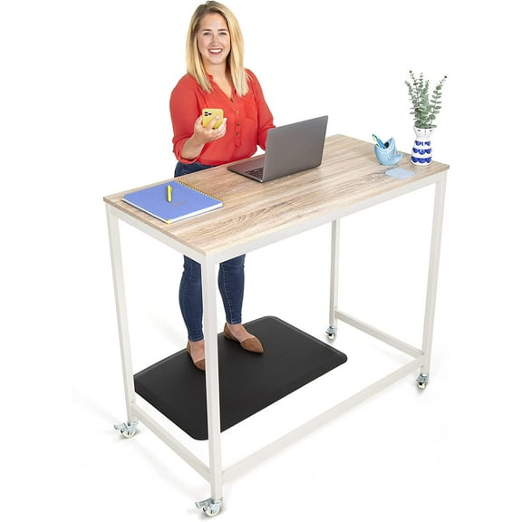 Joy 47" Mobile Workstation Table- Black (Maple)