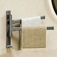 thumbnail image 2 of Swivel Towel Rack Thicken 4 Arm Towel Bar 180° Space Saving Wall Mounted Towel Holder With Hook Rustproof Swing Out Towel Hanger For Bathroom Kitchen Grey Small Bathroom Storage Standing Towel Racks, 2 of 4