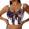 thumbnail image 2 of Lsque Cool Patriotic Buffalo Cowboy Printed Women'S Sports Bra, Compression, Moisture Wicking, High-Impact Sports Bra For Women,Supportive sports bra-Large, 2 of 9
