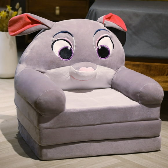 Huhuzaio Seat Cushion Plush Foldable Kids Sofa Backrest Armchair 2 In 1 Foldable Children Sofa Cute Cartoon Lazy Sofa Children Flip Open Sofa Bed For Living Room Bedroom Without Liner Filler