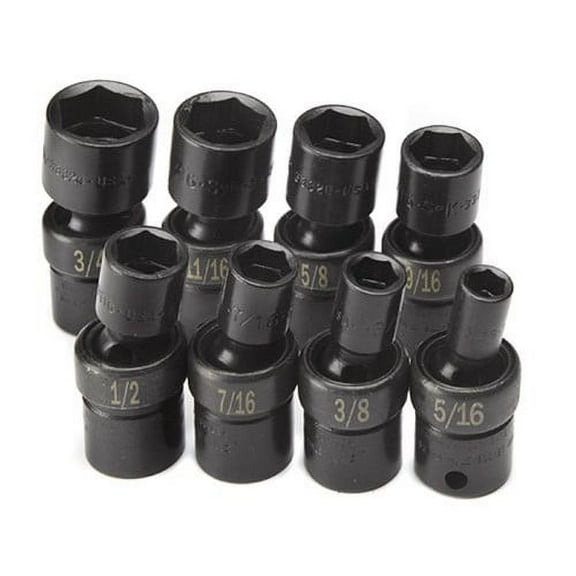 SK Hand Tool 33300 8-Piece 3/8 in. Drive SAE Swivel 6 Point Impact Socket Set
