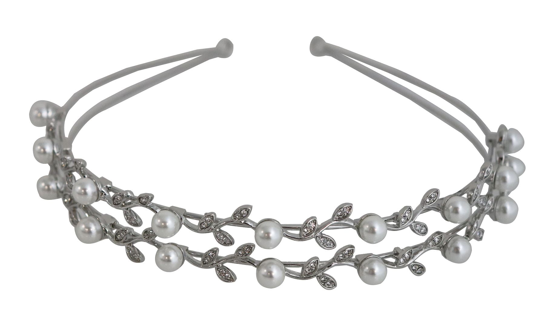 Believe By Brilliance Fine Silver Plated Simulated Pearl and Cubic Zirconia Headband