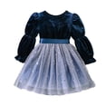 thumbnail image 5 of LNMQLPDBS Tulle Gown Girls Dresses Size 10-12 Red Dress for Girls Baby Christmas Clothes 4t Winter Clothes Girl Kids Christmas Size 6 Girls Clothes, Blue 3-4 Years, 5 of 5