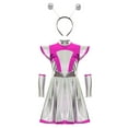 thumbnail image 1 of Moggemol Tenue Alien pour Filles Robe en Tulle Espace avec Manches et Cerceau Ensemble Masque Fête Déguisement Rose 6, 1 of 7