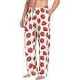 thumbnail image 2 of Uemuo Strawberries Pattern Men's Wide Leg Palazzo Lounge Pants with Pockets Light Weight Loose Comfy Casual Pajama Pants-Small, 2 of 9