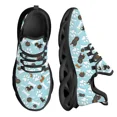 thumbnail image 1 of Zapatos planos con estampado de huellas de perro para mujer, zapatillas transpirables suaves con cordones, zapatos casuales de plataforma, 1 of 6