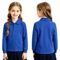 thumbnail image 2 of LTTVQM Junior Girls Polo Uniform Shirts School Long Sleeve Tops Casual Button Tennis T-Shirts 2026 Spring New with Collar Polo Shirts Comfy Clothes Blue 8-10 Years, 2 of 3