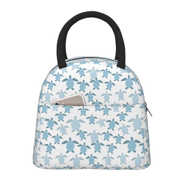 Easygdp Hand Drawn Turtle Bolsa de Almuerzo Insulada Grande, Forro de Aluminio, Diseño Espacioso, a Prueba de Fugas, Ideal para Trabajo, Picnics, Viajes y Actividades al Aire Libre