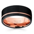 thumbnail image 2 of Black Tungsten Wedding Band 8mm Rose Gold Tungsten Wedding Ring Unique Tungsten Ring Anniversary Engagement, 2 of 2