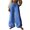 Blue, variant on Women Pants Trendy Wide-Leg Solid Long Loose Culottes Pants Cotton Linen Fabric Breathable Palazzo Trousers Lounge Skin -Friendly String Trousers with Pockets