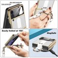thumbnail image 2 of Funda Compatible con Samsung Galaxy Z Flip 3 5g con Correa de Anillo, Protector de Cuero Duro, 2 of 5