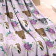 thumbnail image 3 of Cute Pitbull Terriers Dog and Flower Blanket,Comfortable Soft Flannel Throw Blanket,All Season,Warm Lightweight Blankets for Sofa Bed Couch Living Room Chair,30"x40", 3 of 4