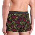thumbnail image 5 of Balery Burgundy Peony Flowers Men's Boxer Briefs, Soft and Breathable Cotton Underwear with nylon Waistband-X-Large, 5 of 9