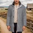 thumbnail image 2 of Fgnfyis Mens Winter Coats Cozy Mid Length Wool Blend Overcoat Loose Fit Modern Style Outerwear for Everyday Comfort Trench Coat Men Grey XXL, 2 of 5