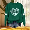 thumbnail image 5 of HAiming St Patty's Day Green Sweatshirt Women Casual Oversize Long Sleeve Shamrock Graphic Tunic Pullover Tops, 5 of 6