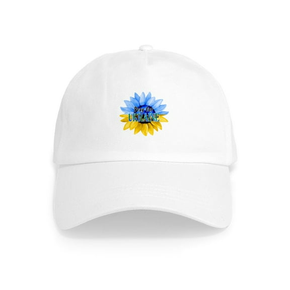 CafePress - Pray For Ukraine Blue And Yellow Sunflower Basebal - Adjustable 100% Brushed Unisex Casual Cotton Baseball Cap, Beige, 1
