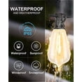 thumbnail image 3 of 300FT Outdoor String Lights, LED Bistro String Lights with Shatterproof ST38 Vintage Bulbs, 2200K Dimmable, Waterproof Hanging Lights for Porch, Deck, Garden, Backyard, Balcony - ETL Listed, 3 of 7