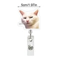 thumbnail image 2 of WUSUOWEI 1 Pce Moulinet en Acrylique pour Badge Mème de Chat, Porte-Identité de Mème, Rouleau Rétractable, Expression de Chat, Rétractable pour Étudiant en Soins Infirmiers, Travailleur, Enseignant, Cadeaux Amusants, Porte-Badge pour Amoureux des Chats avec Pince Alligator, 2 of 8