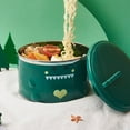 thumbnail image 4 of Instant Noodle Bowls with Lid, Cartoon Dinosaur Noodle Bowl Stainless Steel Ramen Soup Cereal Pasta for Birthday Party Green, 4 of 8