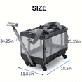 thumbnail image 2 of Rolling Pet Carrier for Cats & Small Dogs, 4-Wheel Collapsible with Telescopic Handle, Black, 2 of 7