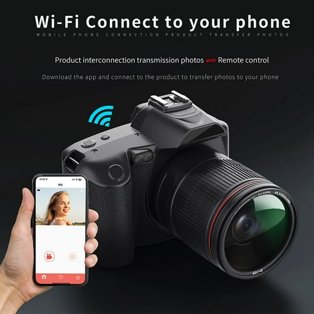 CáMara de FotografíA Digital 4K WIFI WebCam Grabadora de Video VideocáMara de 64MP CáMara Zoom Blogging CáMara con Tarjeta de Memoria 32G